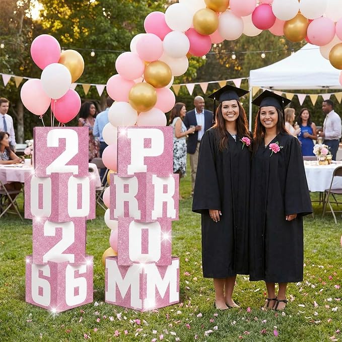 Queekay 8 Pcs Prom Column Standup Photo Booth Decorations 2026 Prom Backdrop - Image 2