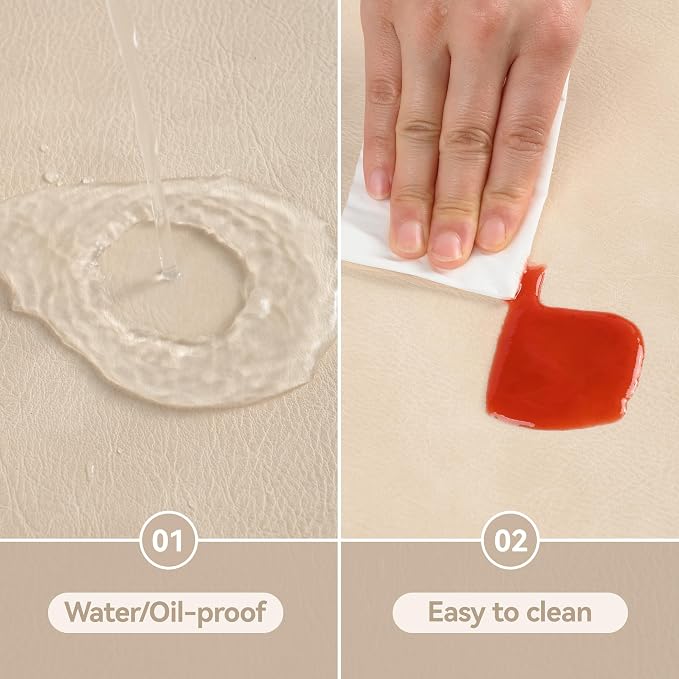 UnivoColors Placemats Round Faux Leather Placemats Set of 8-Waterproof-Wipe - Image 4