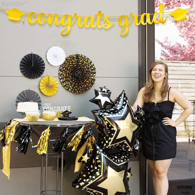KatchOn Shiny Congrats Grad Banner 10 Feet, Graduation Banner - Image 9