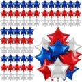 90 Pack 18 Inch Red White Blue Balloons Star Foil Balloons Bulk Patriotic by Charnoel