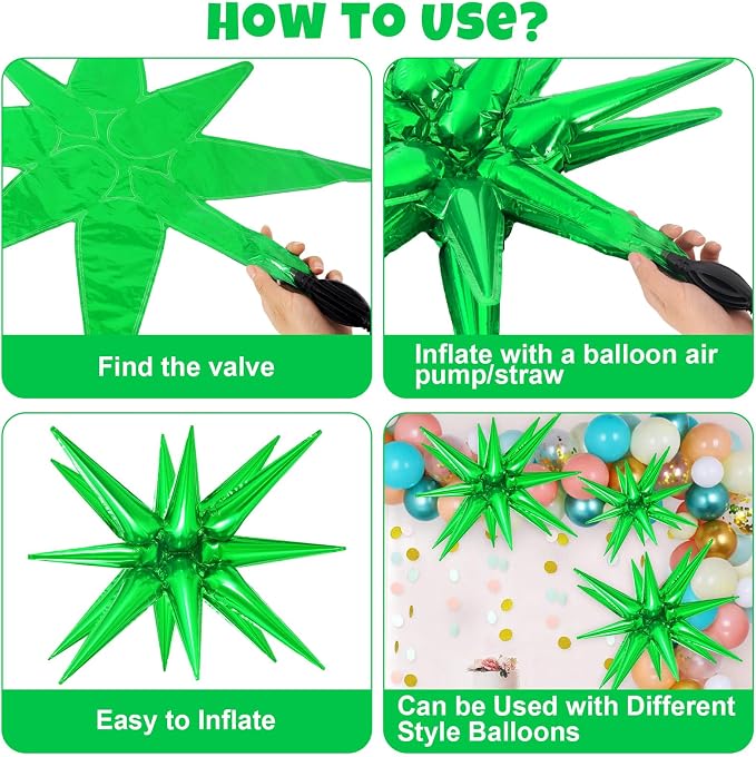 10 Pcs Star Balloons Explosion Balloons Foil Cone Balloon Magic - Image 7