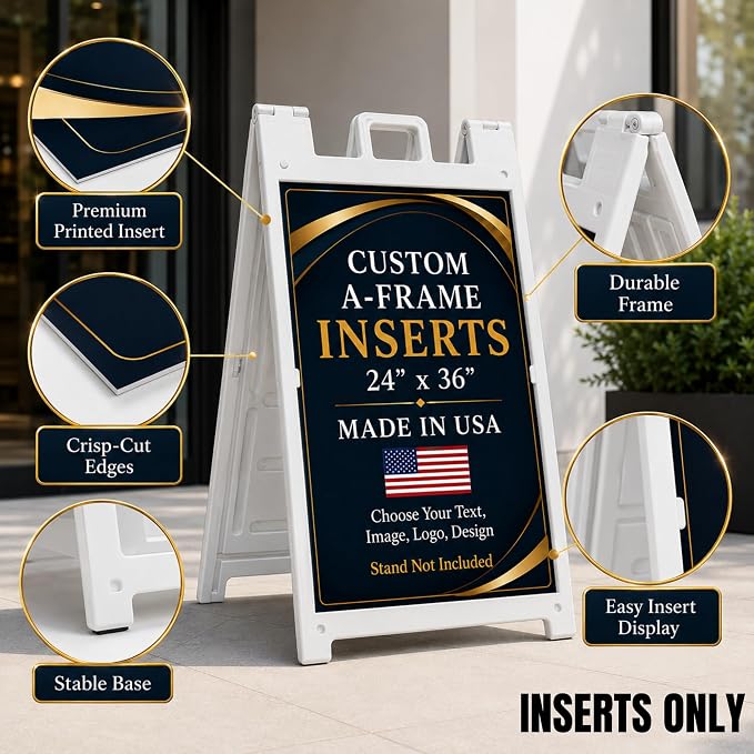 Custom Sandwich Board Signs Outdoor Waterproof A-Frame Signs Printed in USA | - Image 5