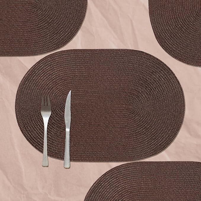 AHHFSMEI Placemats Set of 4 for Dining Table Washable Woven Non-Slip 18x12 - Image 5
