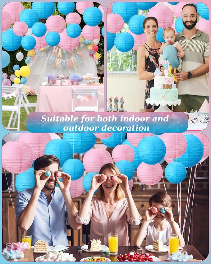 Treela 48 Pcs Paper Lanterns Party Decorations Chinese Lanterns Round Paper - Image 7