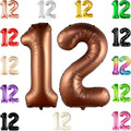 KatchOn Coffee Brown Number 12 Balloon 40 Inch, 12th Birthday Balloon Decor | by KatchOn