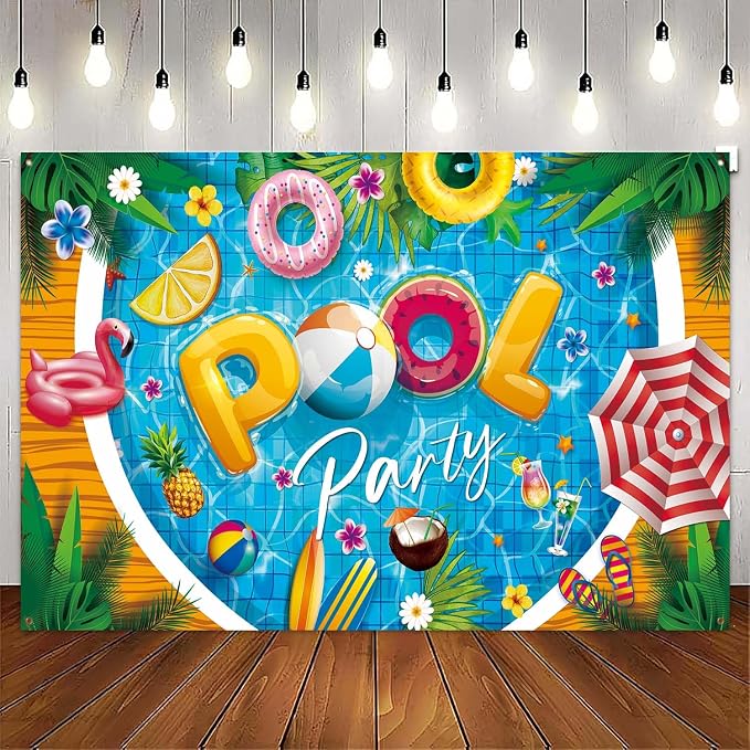 Pool Party Banner Pool Party Decorations Large 71 * 43 Inch Summer Party by PAXUMO
