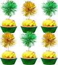 Gyufise 30Pcs Foil Firework Cupcake Toppers Sparkle Tinsel Cake Toppers Tinsel by Gyufise