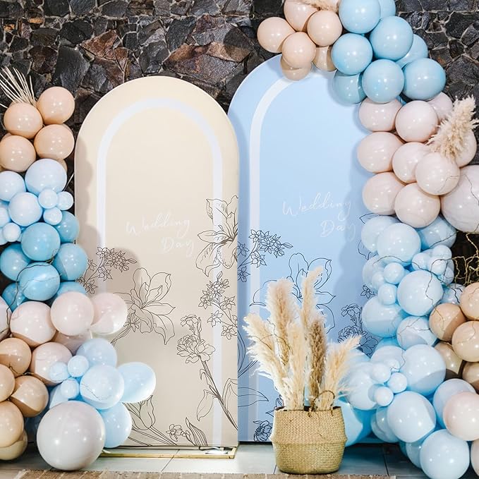 Wedding Arch Cover 7.2FT 6.6FT 6FT Spandex Arch Backdrop Cover Stretchy Backdrop for Wedding Birthday Party Decoration Baby Shower