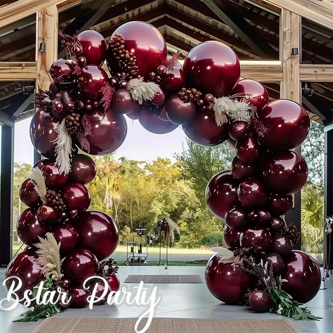 Double Stuffed Burgundy Balloon Garland Arch Kit | 18/12/10/5inch Different - Image 4