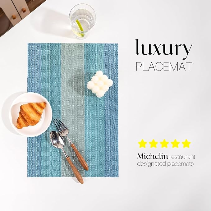 LEXMORE PlaceMats Set of 12 Vinyl/Plastic Woven Place Mats - Image 2