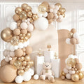 152Pcs White Sand Metallic Champagne Gold Balloons Arch Kit | Different Sizes by OUDDYLIFE