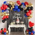 Black Gold Red Blue Balloons Arch Kit by MEBAY