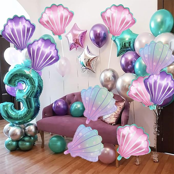 Sea Shells Balloons Multi-color Sea Shells Foil Mylar Balloon - Image 3