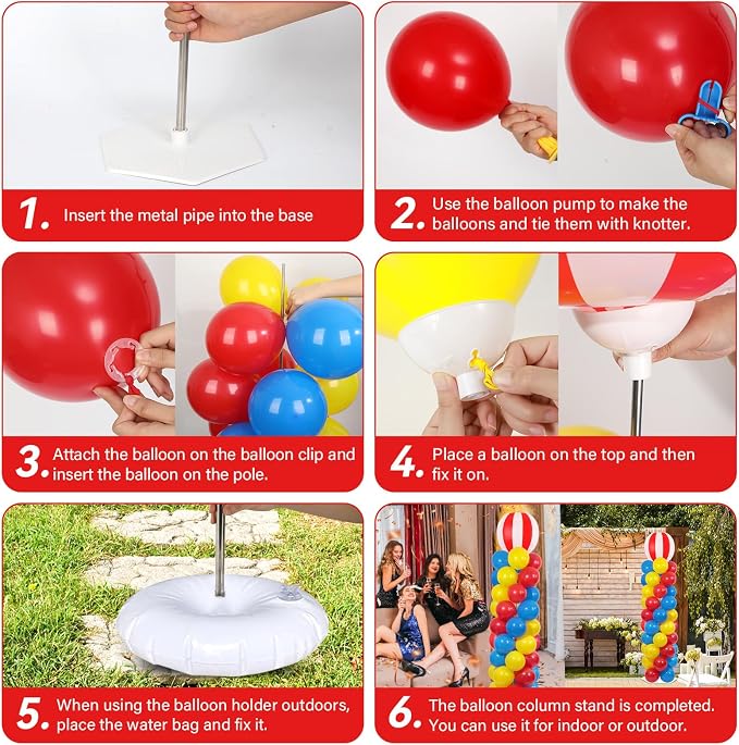 2 Sets Carnival Circus Balloon Column Stand Kit - Image 4