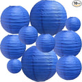 BEISHIDA Dark Blue Round Paper Lanterns Decorative Hanging Asia Chinese Japanese Paper Lanterns Lamp for Birthday Wedding Baby Bridal Shower Hannukah Home Decor Party Decoration（10 Packs）