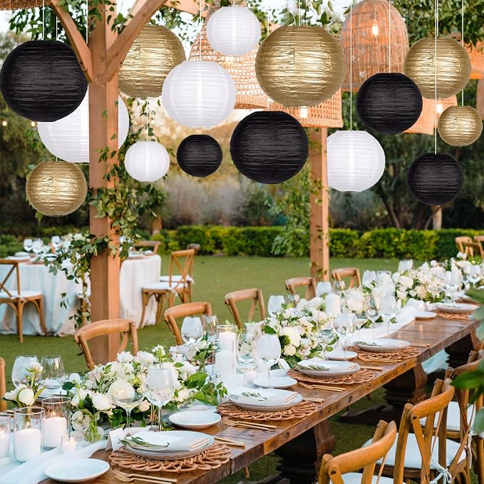 Paper Lanterns Party Decorations, 4-12 Inch | Round hanging Chinese lantern - Image 3
