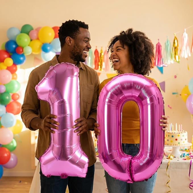 Number 10 Balloon Foil Mylar Balloons - Image 2