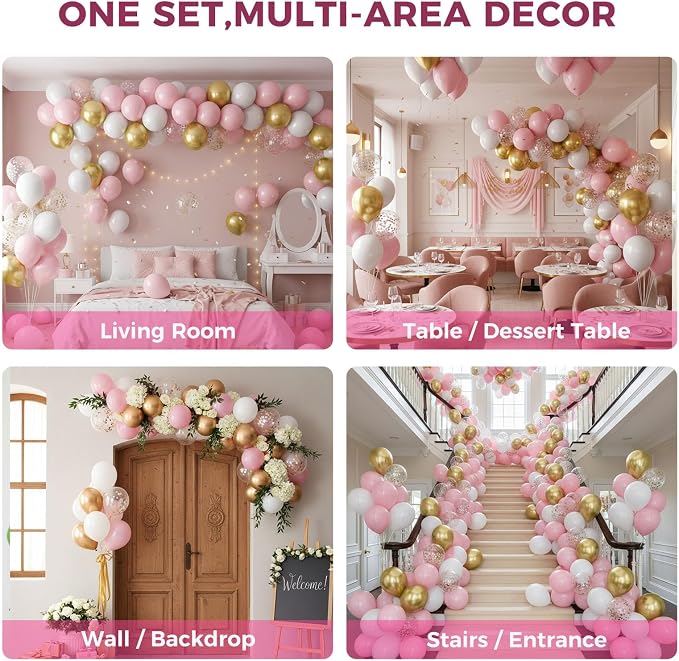 LovesTown 60PCS Balloon Garland Kit, 12inch Arch Kit Confetti Balloons Metallic - Image 4