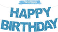 BEISHIDA Pre-Strung Glitter Sky Blue Happy Birthday Banner Party Sign Decor | by Beishida
