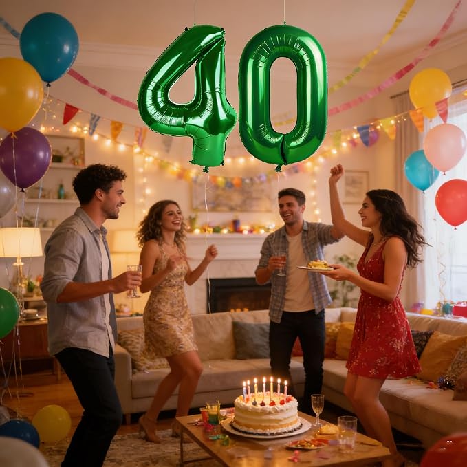 Number 50 Balloons 40 Inch for 50th Birthday Party Decoration, Dark Green | - Image 3