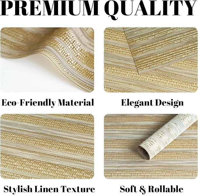 Placemats Set of 12 Vinyl/Plastic Woven Place Mats - Image 2