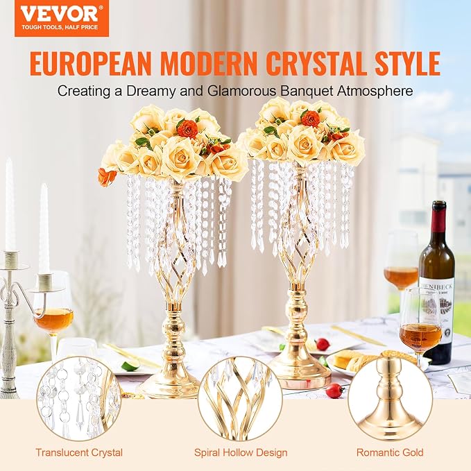 VEVOR Metal Wedding Centerpiece Gold - Image 2