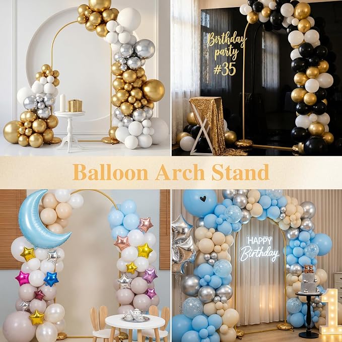 Frienda Gold Wedding Photo Arch Backdrop Stand Balloon Arch Stand - Image 5