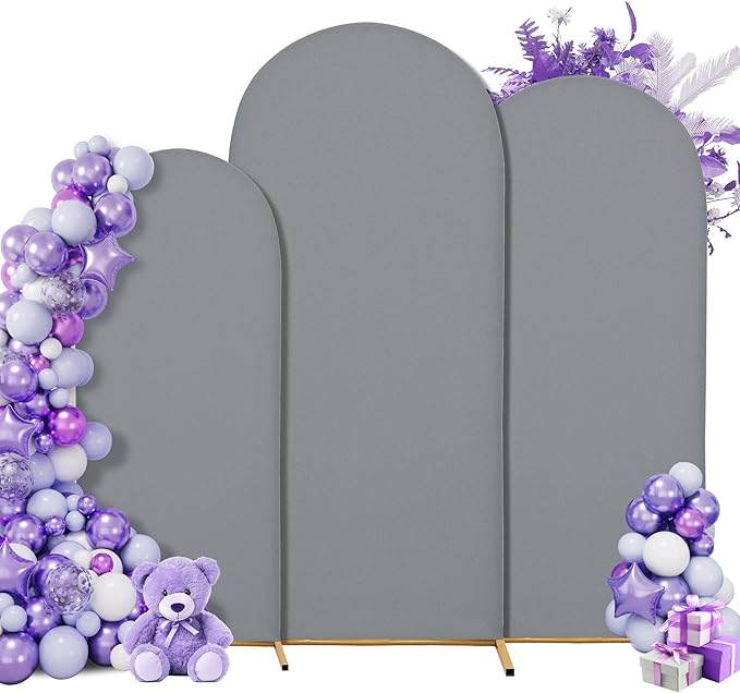 Wedding Arch Cover 7.2FT 6.6FT 6FT Arch Backdrop Cover Spandex Fitted Arch Cover for Round Top Chiara Backdrop Stand Covers for Wedding Birthday Party Baby Shower Banquet Ceremony Decoration