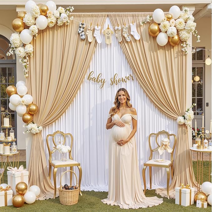 20ft×12ft Champagne Backdrop Curtain - Image 6