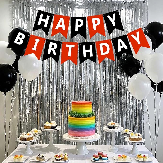 Happy Birthday Banner Sign, Birthday Garland Wall Door Hanging Banners Flag - Image 2