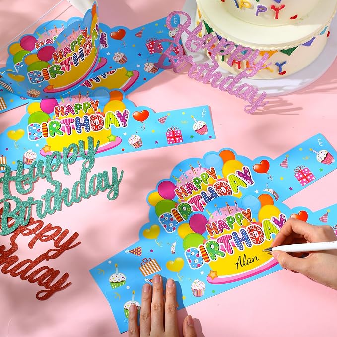 Yunsailing 36 Pcs Happy Birthday Crowns - Image 4