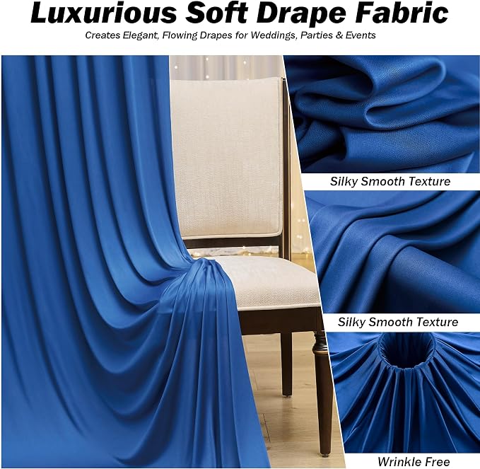 50ft×12ft Royal Blue Backdrop Curtain - Image 3