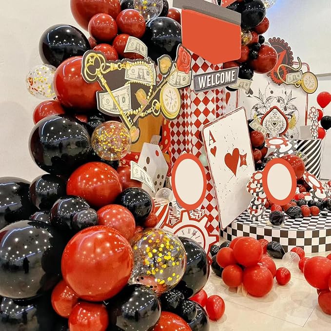 Lukiituke 75PCS Balloon, and Gold, Casino Theme Party Decorations, New Year - Image 7