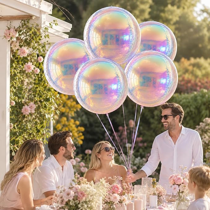 Iridescent Round Balloons, Baby Shower, Rainbow and Party Decorations - Image 6