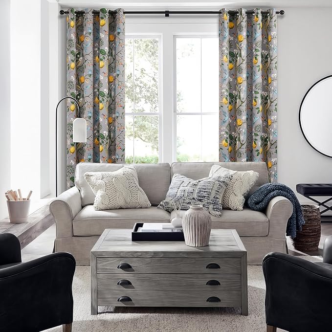 Topfinel Grey Curtains, Aesthetic Unique Rustic Thermal Insulated Noise - Image 5