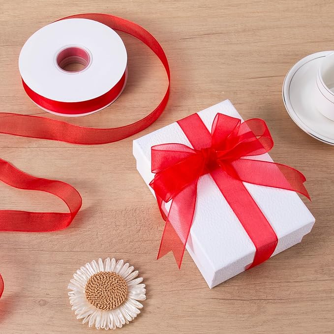 Sheer Organza Ribbon 1 Inch Chiffon Ribbons - Image 4