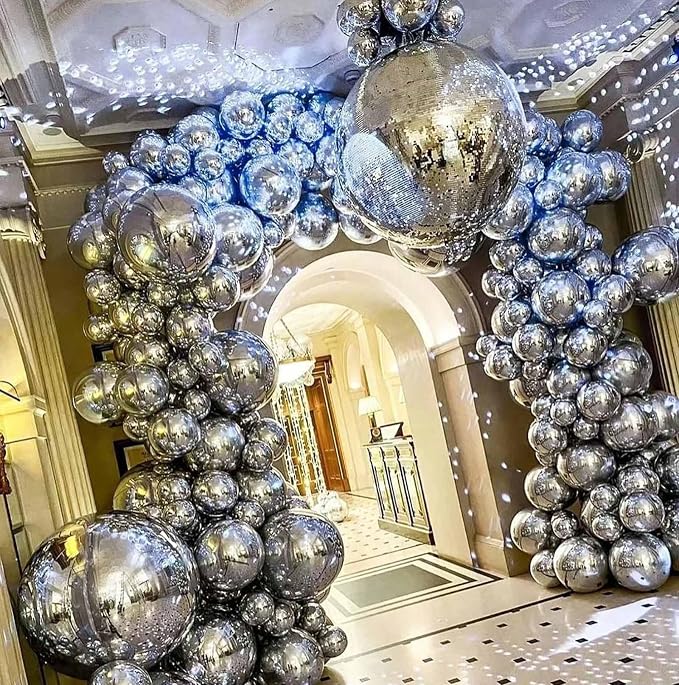 12 Inch Metallic Silver Balloons, Baby Shower, Graduate Party Decorations - Image 7