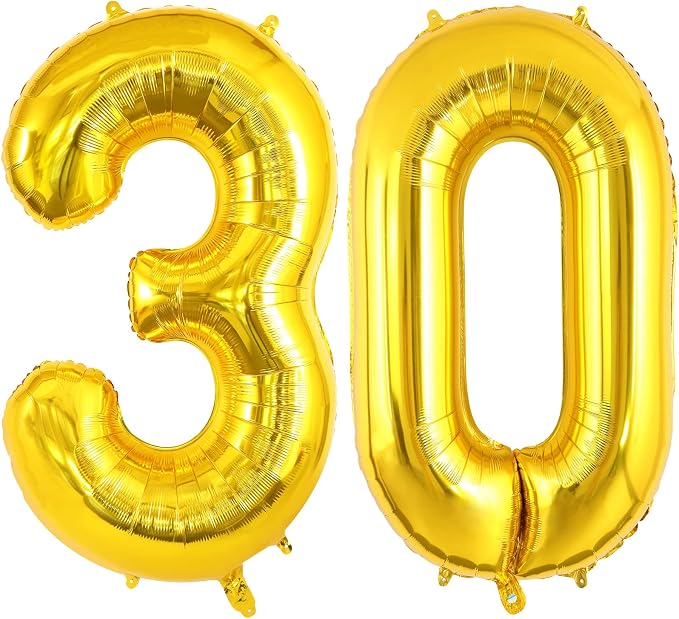 30 Number Balloons Large Foil Number Balloon Big 40 Inch by TOTAFAM