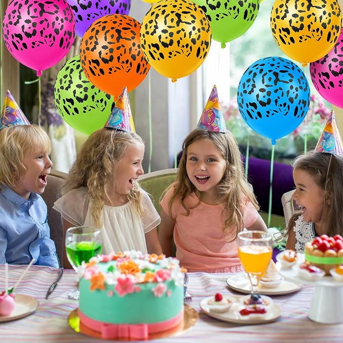 Gejoy 36 Pcs Colorful Neon Cheetah Balloons Leopard Print Balloons 12 Inch - Image 3