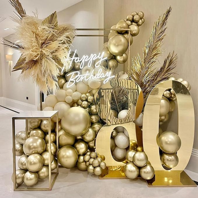 Jobkoo 60 Pcs Light Gold Balloons 5Inch Metallic Gold Chrome Balloons Champagne - Image 4