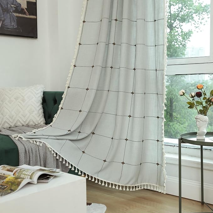 Sutuo Home Boho Curtains for Kitchen Nursery 63 Inch Length, Light Filtering by SutuoHome