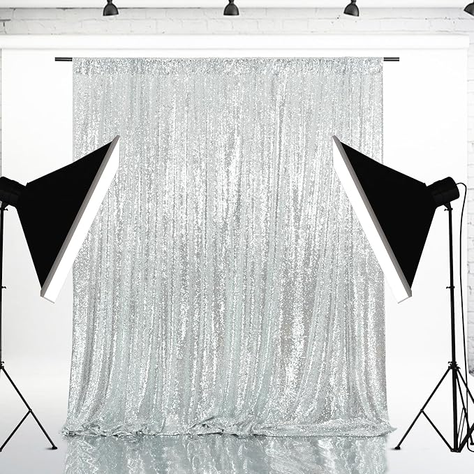 Eternal Beauty Silver 3mm Sequin Backdrop 4x6 Ft - Image 6