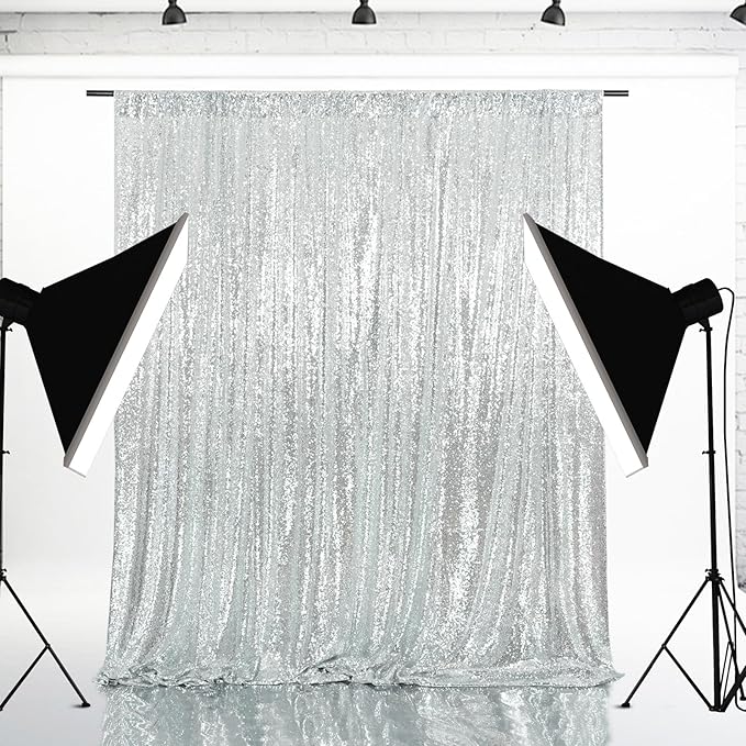 Eternal Beauty Silver 3mm Sequin Backdrop 5x7 Ft - Image 6