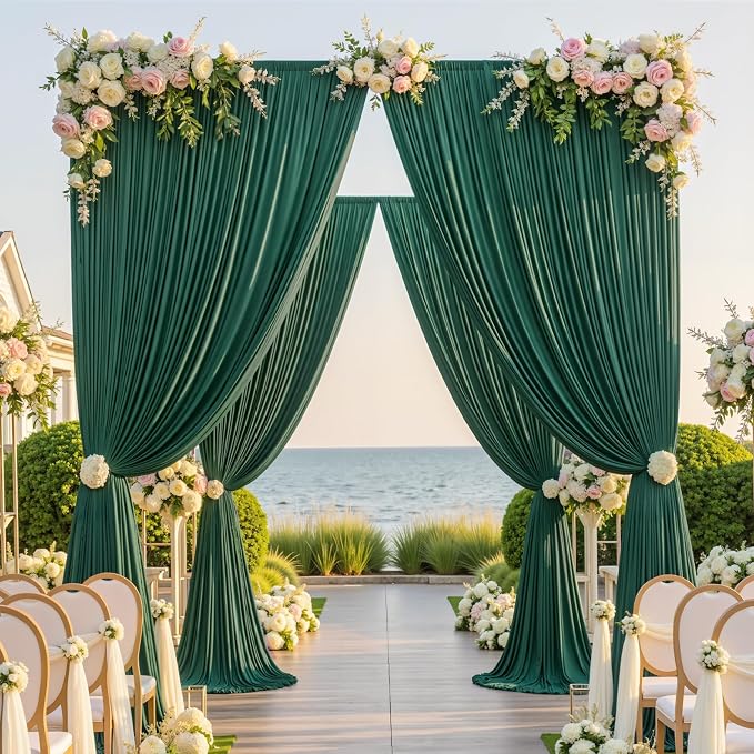 20×12ft Wrinkle Free Hunter Green Backdrop Curtain - Image 3