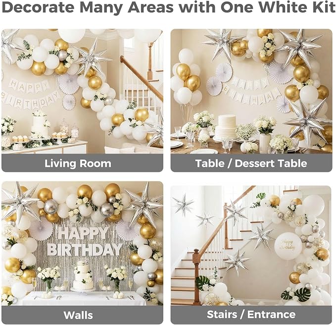 LOVESTOWN 72 PCS Silver Star Balloons, Engagement Disco Themed Party Decorations - Image 6