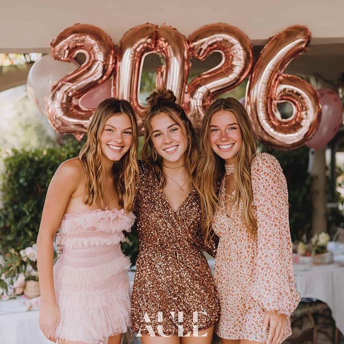 AULE 40 Inch Rose Gold 6 Balloon Number Foil 0-9 Birthday Big Numbers | - Image 5