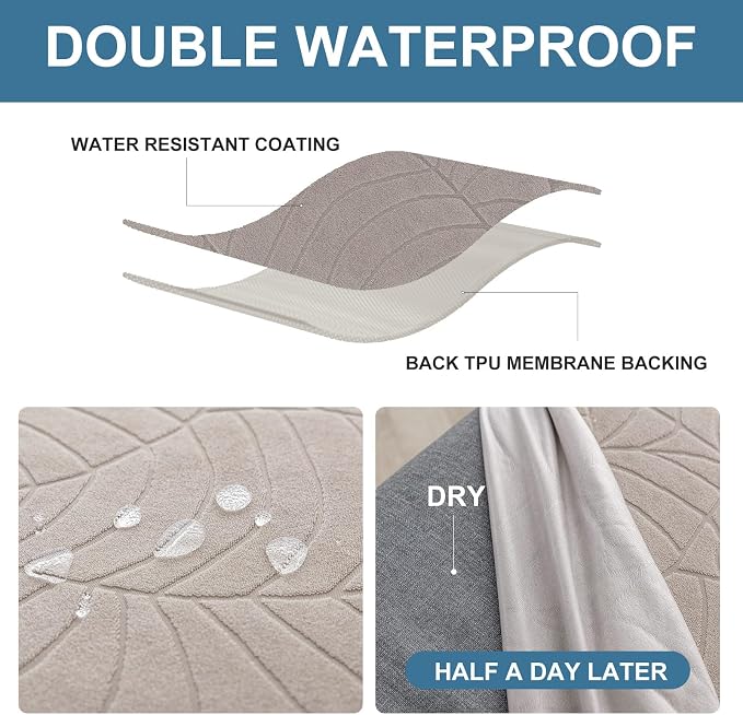 Waterproof Dining Chair Covers Set of 4 Parsons Chair Slipcovers | Double - Image 4