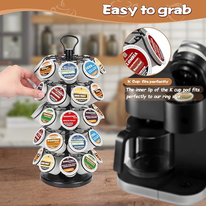 K Cup Holder 40 Pods Capacity, Coffee Pods Holder Storage Organizer Stand | K - Image 5
