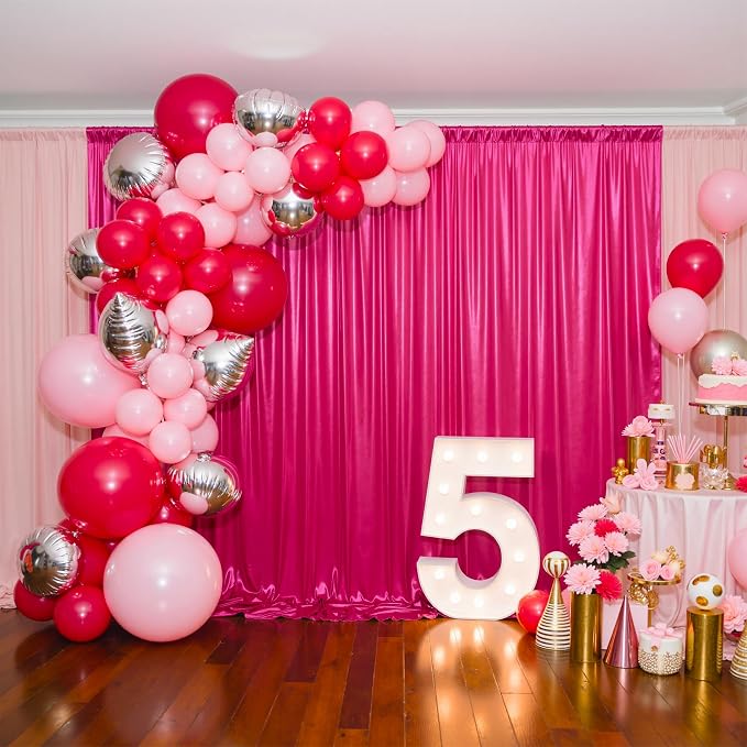 gogoparti 20x10FT Hot Pink Sequin Backdrop Curtain - Image 5