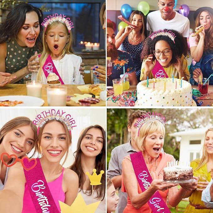 CIEHER Birthday Girl Headband Birthday Crown - Image 5